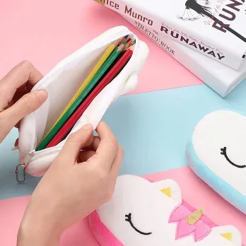 Cute Unicorn Cartoon Plush Pencil Case